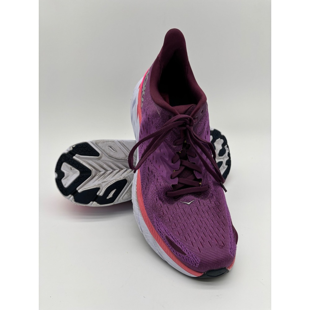 Hoka Clifton 8 Mens 13 Purple Pink Running Shoes Sneakers Low Top Road Runner